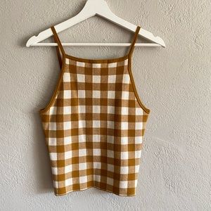 Madewell Gingham Apron Sweater Tank